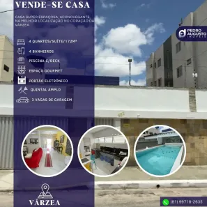 Casa com 4 Quartos à venda, 172m² no Várzea, Recife