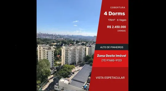 Cobertura com 4 Quartos à venda, 176m² no Alto de Pinheiros, São Paulo