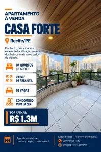 Apartamento com 4 Quartos à venda, 242m² no Santana, Recife