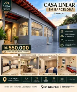 Casa com 3 Quartos à venda, 100m² no Barcelona, Serra