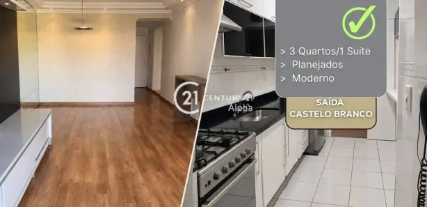 Apartamento com 3 Quartos para alugar, 91m² no Tamboré, Barueri