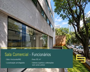 Sala Comercial para alugar, 90m² no Funcionários, Belo Horizonte