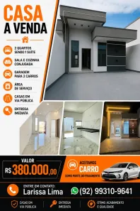 Casa de Condomínio com 2 Quartos à venda, 72m² no Parque 10 de Novembro, Manaus