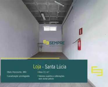 Ponto Comercial para alugar, 31m² no Santa Lúcia, Belo Horizonte