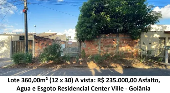 Lote/Terreno à venda, 360m² no Residencial Center Ville, Goiânia