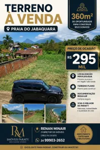 Lote/Terreno à venda, 360m² no Jabaquara, Paraty
