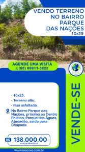 Lote/Terreno à venda, 250m² no Parque Residencial das Nações Indígenas, Cuiabá