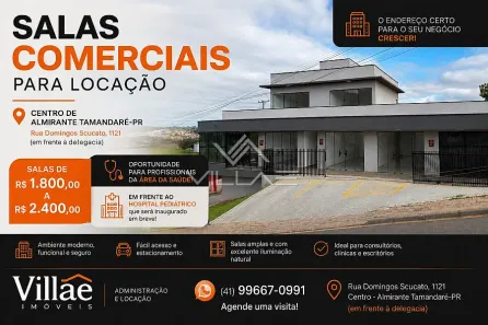 Sala Comercial para alugar, 36m² no Jardim Monte Santo, Almirante Tamandaré