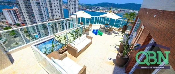 Apartamento com 4 Quartos para alugar, 335m² no Ponta da Praia, Santos