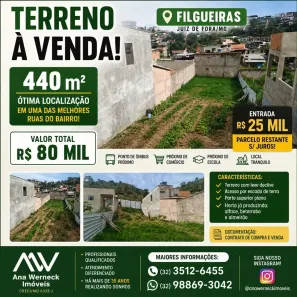 Lote/Terreno à venda, 440m² no Filgueiras, Juiz de Fora