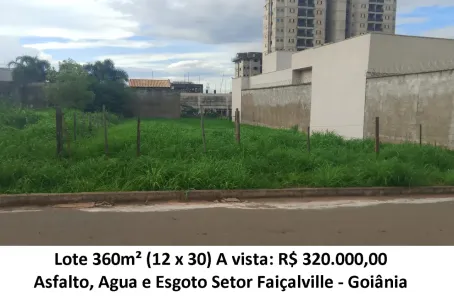 Lote/Terreno à venda, 360m² no Setor Faiçalville, Goiânia