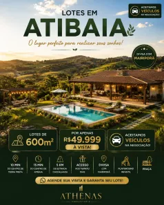 Lote/Terreno à venda, 600m² no Jardim Brasil, Atibaia