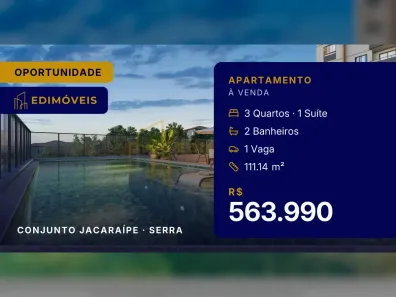 Apartamento com 3 Quartos à venda, 111m² no Conjunto Jacaraípe, Serra