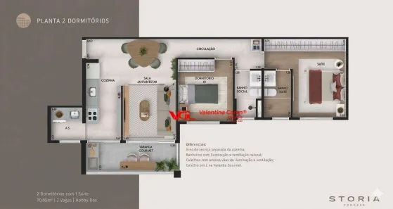 Apartamento com 2 Quartos à venda, 70m² no Vila Georgina, Indaiatuba