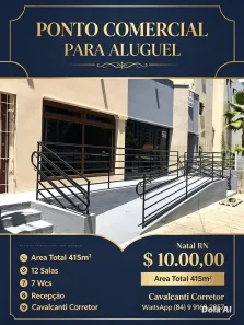 Ponto Comercial com 12 Quartos para alugar, 415m² no Tirol, Natal