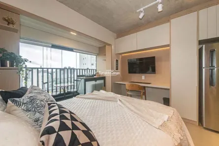 Apartamento com 1 Quarto para venda ou aluguel, 25m² no Brooklin Paulista, São Paulo