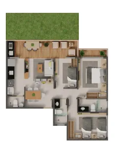 Apartamento com 3 Quartos à venda, 75m² no Porto das Dunas, Aquiraz