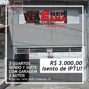 Casa com 3 Quartos para alugar, 180m² no Jardim Marilu, Carapicuíba