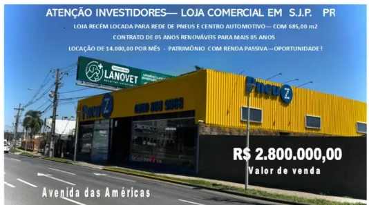 Ponto Comercial à venda, 685m² no Três Marias, São José dos Pinhais