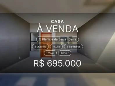 Casa com 3 Quartos à venda, 122m² no Planície da Serra, Serra