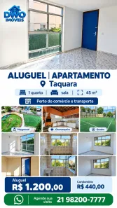 Apartamento com 1 Quarto para alugar, 45m² no Taquara, Rio de Janeiro
