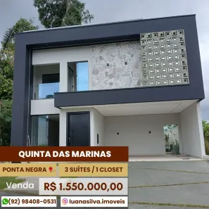 Casa de Condomínio com 3 Quartos à venda, 246m² no Ponta Negra, Manaus