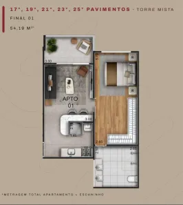 Apartamento com 1 Quarto à venda, 54m² no Park Lozandes, Goiânia