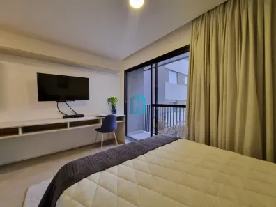 Apartamento com 1 Quarto para alugar, 24m² no Indianópolis, São Paulo