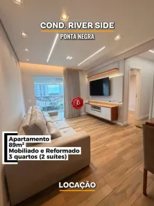 Apartamento com 3 Quartos para alugar, 89m² no Ponta Negra, Manaus