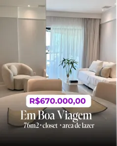 Apartamento com 2 Quartos à venda, 76m² no Boa Viagem, Recife
