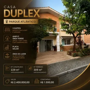 Casa de Condomínio com 3 Quartos à venda, 229m² no Olho D'Água, São Luís
