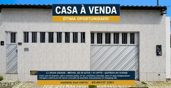 Casa com 3 Quartos à venda, 64m² no Nova Cidade, Manaus