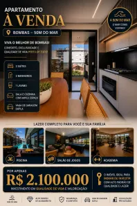 Apartamento com 2 Quartos à venda, 64m² no Bombas, Bombinhas