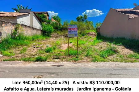Lote/Terreno à venda, 360m² no Jardim Ipanema, Goiânia