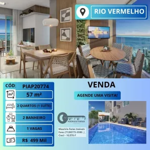 Apartamento com 2 Quartos à venda, 57m² no Rio Vermelho, Salvador