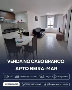 Apartamento com 2 Quartos à venda, 62m² no Cabo Branco, João Pessoa