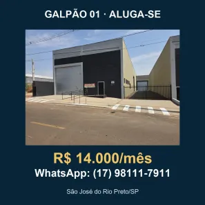 Galpão/Depósito/Armazém para alugar, 616m² no Distrito Industrial Doutor Carlos Arnaldo e Silva, São José do Rio Preto