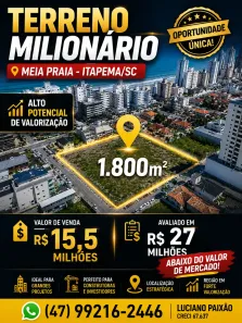 Lote/Terreno à venda, 1800m² no Meia Praia, Itapema