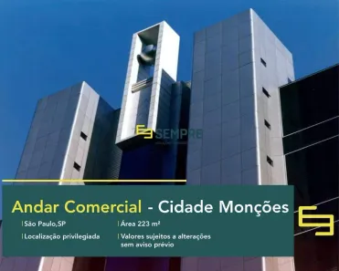 Imóvel Comercial para alugar, 223m² no Cidade Monções, São Paulo