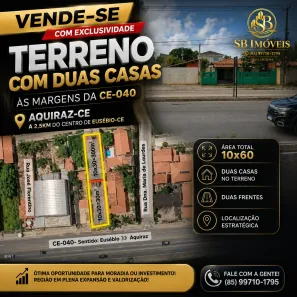 Lote/Terreno à venda, 600m² no Jacundá, Aquiraz