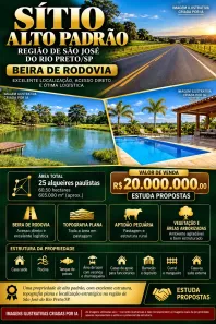 Fazenda/Sítio com 5 Quartos à venda, 605000m² no Área Rural de Mirassol, Mirassol