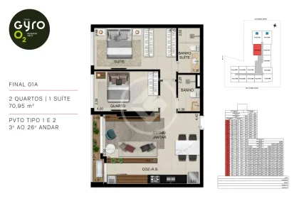 Apartamento com 2 Quartos à venda, 70m² no Serrinha, Goiânia