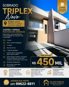 Sobrado com 2 Quartos à venda, 70m² no Velha Central, Blumenau