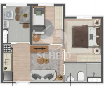 Apartamento com 2 Quartos à venda, 34m² no Vila Firmiano Pinto, São Paulo