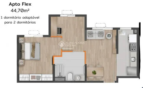 Apartamento com 1 Quarto à venda, 45m² no Santo André, São Leopoldo