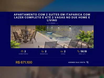 Apartamento com 2 Quartos à venda, 56m² no Coqueiral de Itaparica, Vila Velha