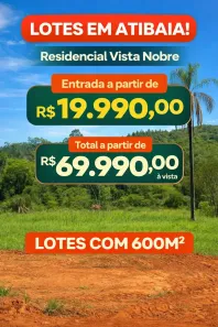 Lote/Terreno à venda, 600m² no Usina, Atibaia