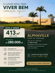 Lote/Terreno à venda, 413m² no Vale do Jacuípe, Feira de Santana