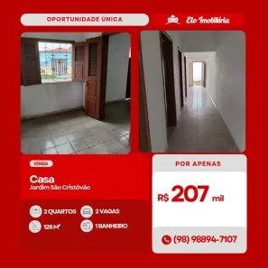 Casa com 2 Quartos à venda, 128m² no Jardim São Cristóvão, São Luís
