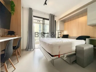 Apartamento com 1 Quarto para alugar, 23m² no Cidade Monções, São Paulo